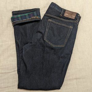 Lands' End Traditional Fit Flannel-Lined Jeans